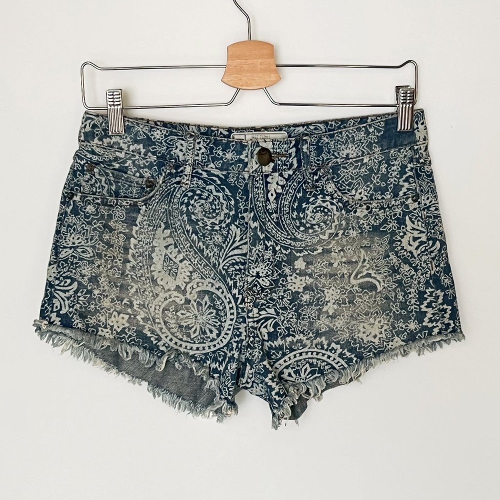 Free people floral jean shorts